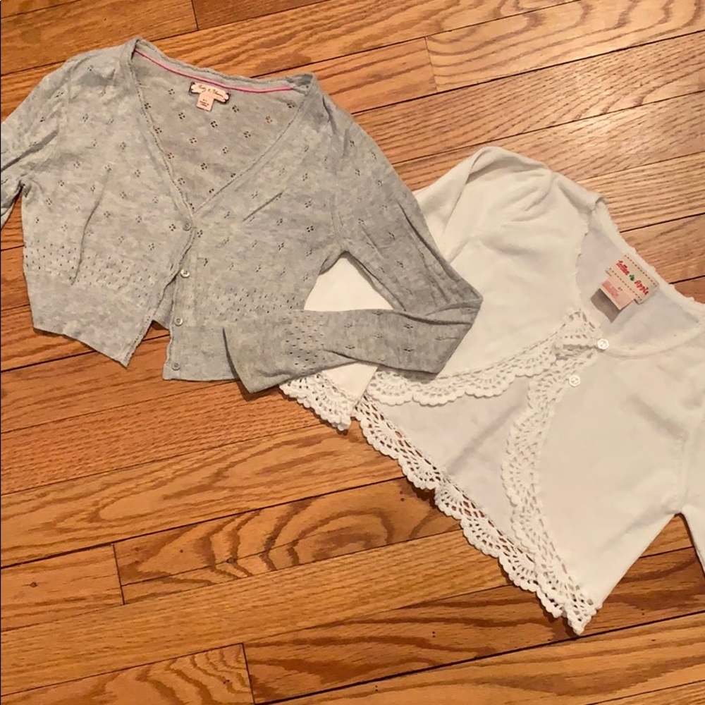 Bundle of Sz 6/6X Girls cropped cardigan sweaters